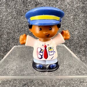 Fisher Price Little People African American Pilot Michael Rare Airplane Plane 16